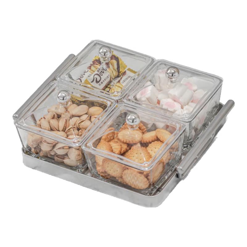 Light Luxury Glass Fruit & Snack Serving Platter 1 Set
