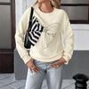 Autumn 2025 Sweet Striped Bow Sweatshirt for Women