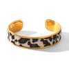 Retro leopard print woven rope necklace, niche high-end bracelet, fashionable versatile titanium steel earrings