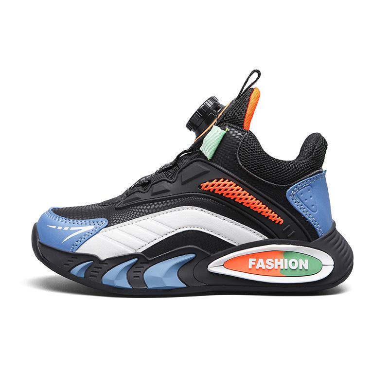 Lightweight, breathable, comfortable and fashionable, girls' casual rotating buckle, sports shoes, boys' shoes, mesh models, medium and older children