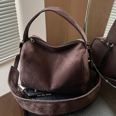 Retro Wildleder Achseltasche Damen Herbst Neue Mode Schulter Umhängetasche Texturierte Kissen Tasche