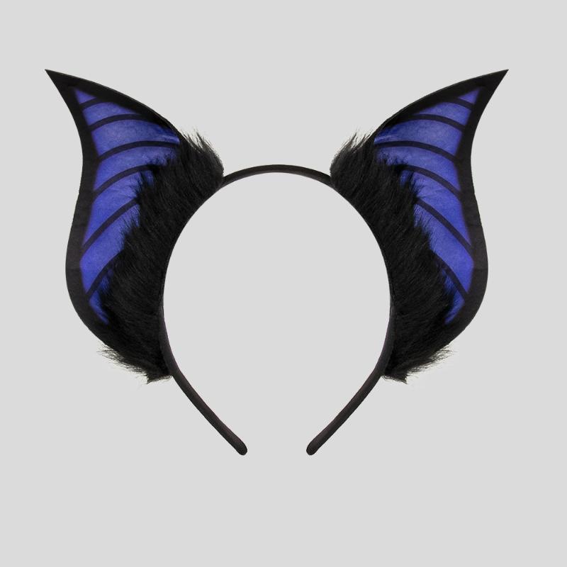 Zwierzęce Uszy Bestii Kostium Halloweenowy Rekwizyty Cosplay DIY Futrzane Uszy Nietoperza Opaska na Głowę Nakrycie Głowy Halloweenowa Opaska na Włosy Impreza