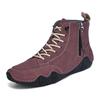 Handmade Men Shoes Side Zip Fashion Ankle Boots Breathable Comfortable High Top Casual Shoes Retro Leather Men Sneaker Mew