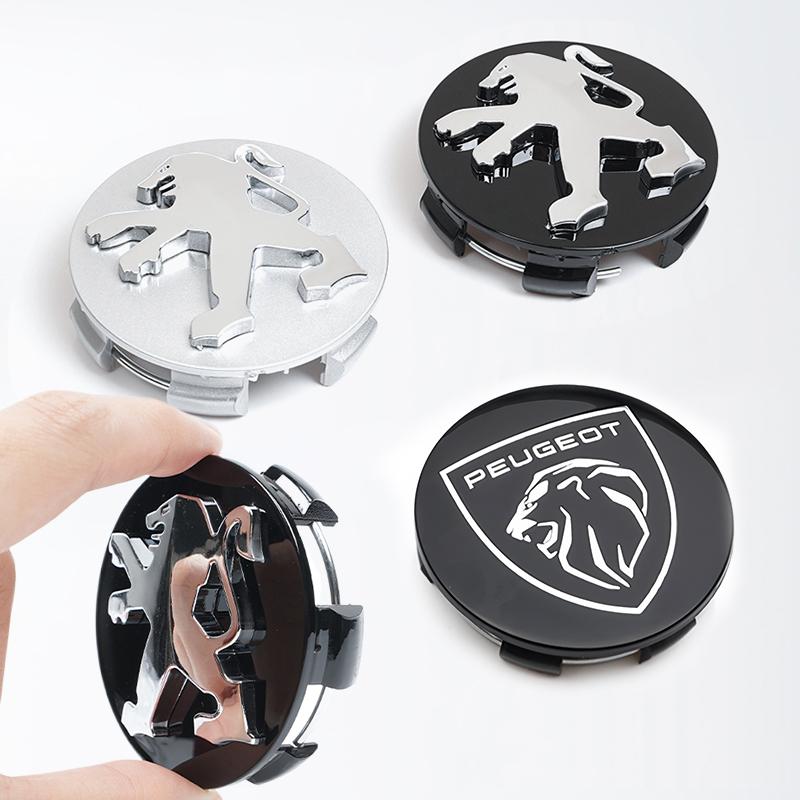 4Pcs Car Emblem Wheel Hub Center Cover Car Accessories For Peugeot 408 4008 308 3008 Rifter 5008 508 2008 208 301 RCZ 407 108 5tr