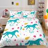 Unicorn Printing Bedding Cover Set Cute Duvet Cover Hot Sale Home Bed Clothes Boys Girls Bedroom Decor Single Double Size Bed Set