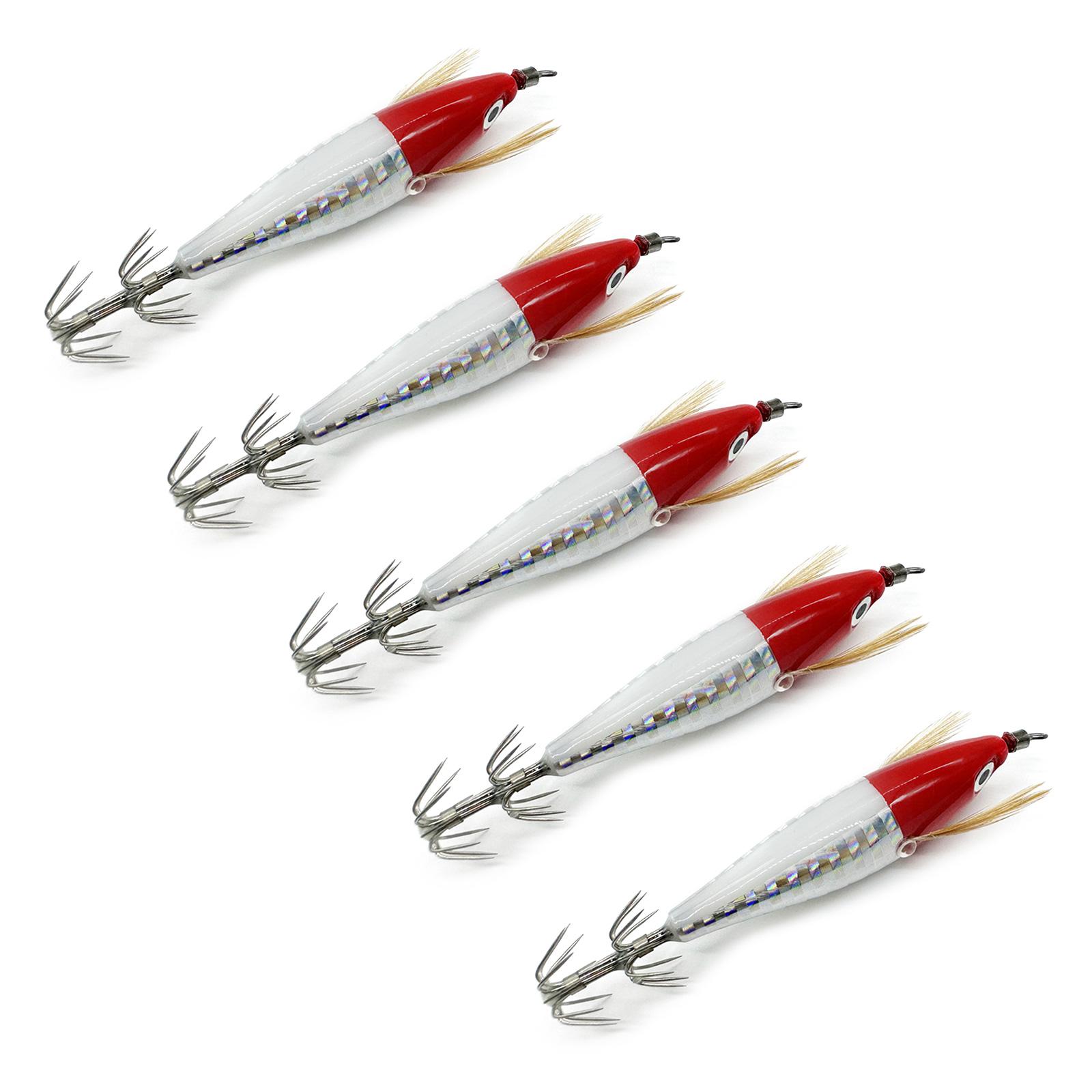 

5 шт. джиг-приманка для кальмаров 5,5 г, плавающая горизонтальная приманка для креветок, лазерная светящаяся приманка для кальмаров, осьминог, каракатица, крючок, рыболовные приманки 2