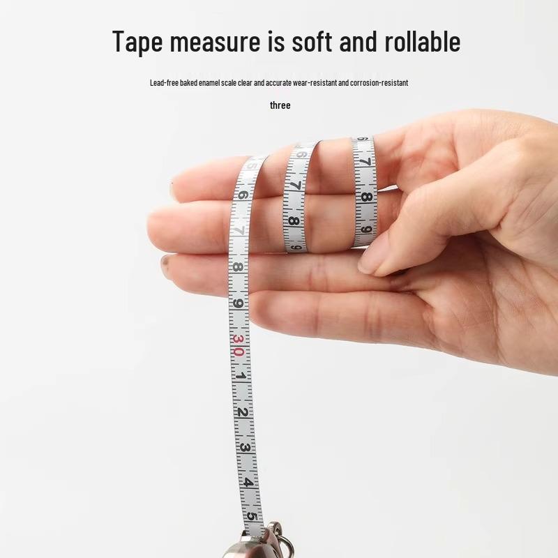 Portable 2m Mini Pocket Tape Measure with Keychain - Soft Steel for Household Use