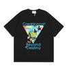 Grenzüberschreitend auf Lager exklusiv Casablanca Doppelgaze reine Baumwolle Unisex T-Shirt Hip-Hop lässig Kurzarm locker Rundhals