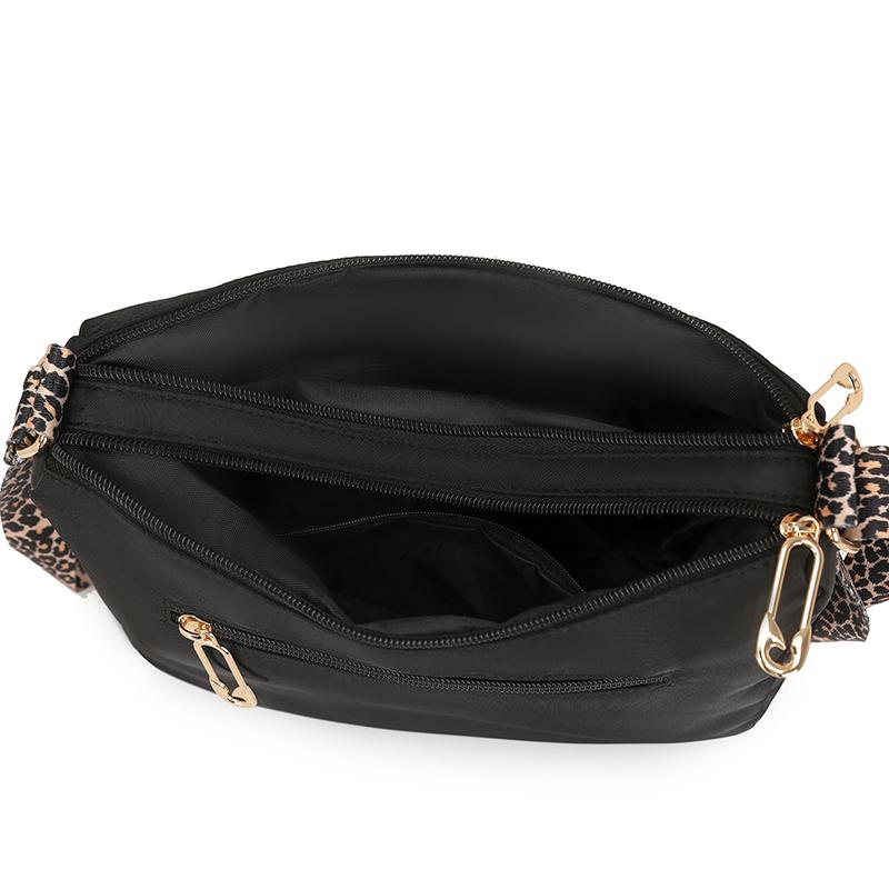 Nylon Women's Shoulder Bag Leopard Print Crossbody Bag