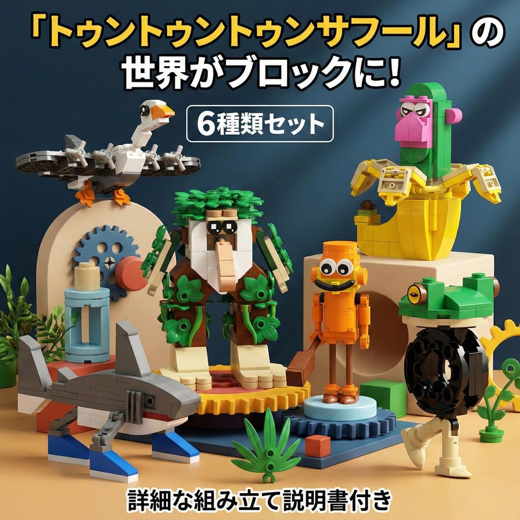 GOKEI Tung Tung Tung Sahur Building Blocks, Set of 6, Compatible with LEGO 2025 Minifigures, Italian Brainrot Tralalero, Christmas Present