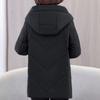 Middle Age Women's Down Coats Winter Vintage Parkas Hooded Plus Size Elegant Loose Thick Warm Down Jackets Woman Outerwears