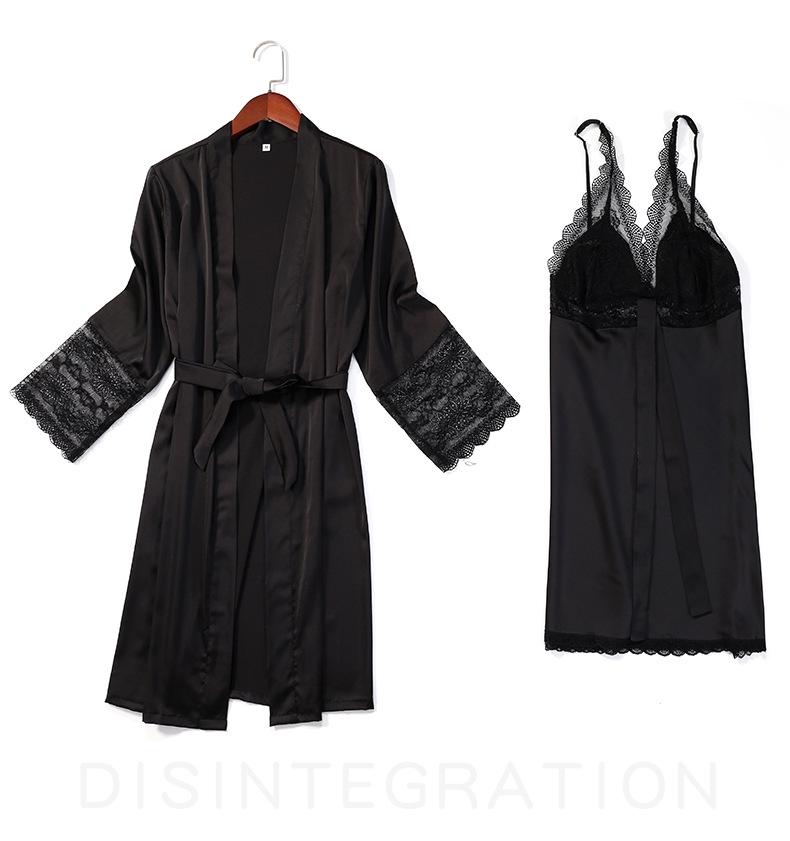 Women's Silk Lace Pajama Set - Breathable & Comfortable Two-Piece Nightwear