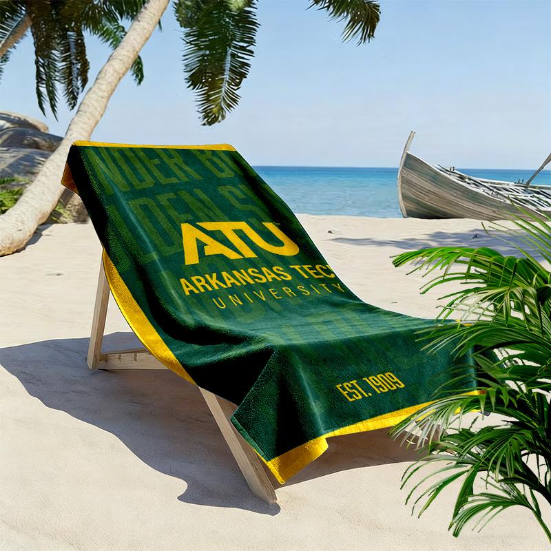 Arkansas Tech Print Beach Towel, Large Soft Quick Dry Towel for Beach Camping Swimming