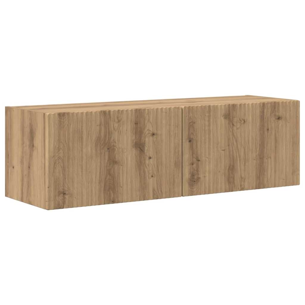 TV Wall Cabinet Rustic Oak Finish 98 x 31 x 29.5 cm