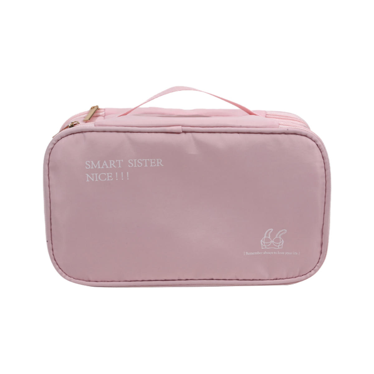 

Дорожная сумка для хранения Портативный органайзер для нижнего белья, колготок, носков Двухслойная Большая вместимость Сумка для багажа Предметы первой необходимости для путешествий one size вишневый розовый