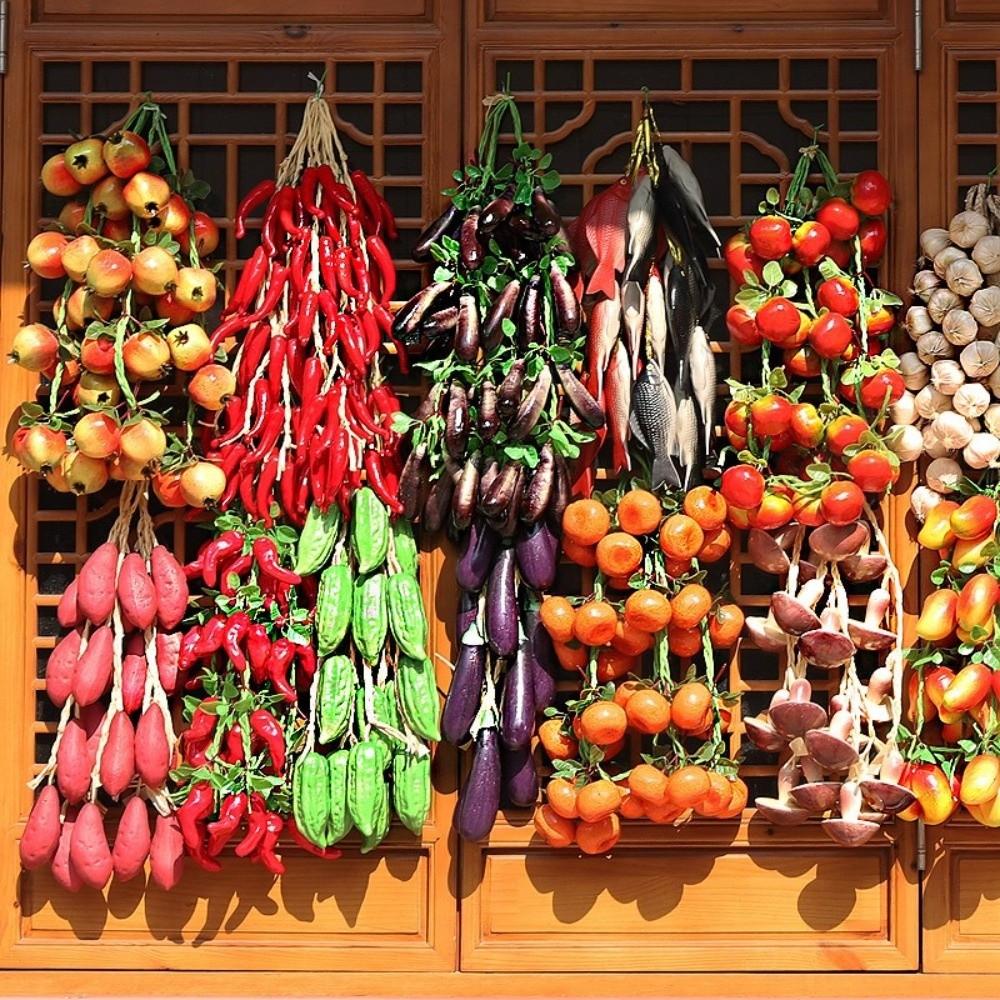 Foam Simulation Fruit Vegetable String Fake Vegetable Wedding Photography Props DIY Decoration