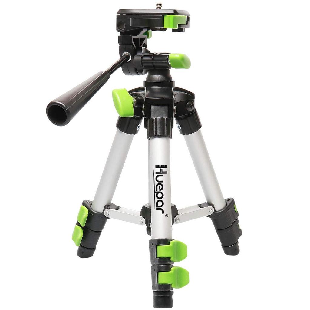 Huepar Mini Tripod for Laser Levels and with Aluminum 3KG Load Storage Bag Screw Diameter Cameras, 3-Way Head, Foldable, Adjustable, Travel-Friendly,