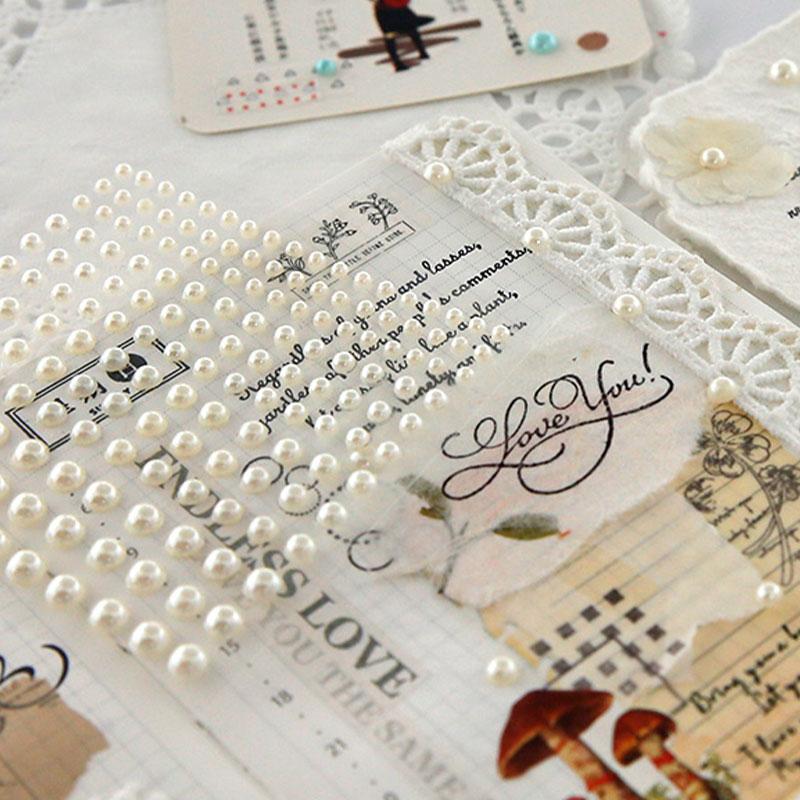 1 Sheet Plastic Semi-Circular Pearl Decoration Stickers For Diy Crafts Nail Art