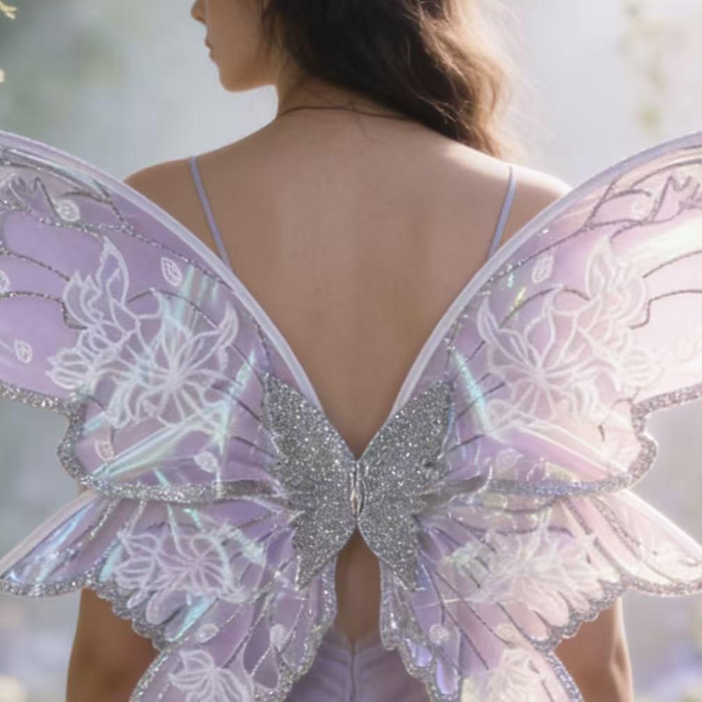 2026 Charming Fairy Tale Butterfly Wings Set - Princess Aura Organza, Six Pieces