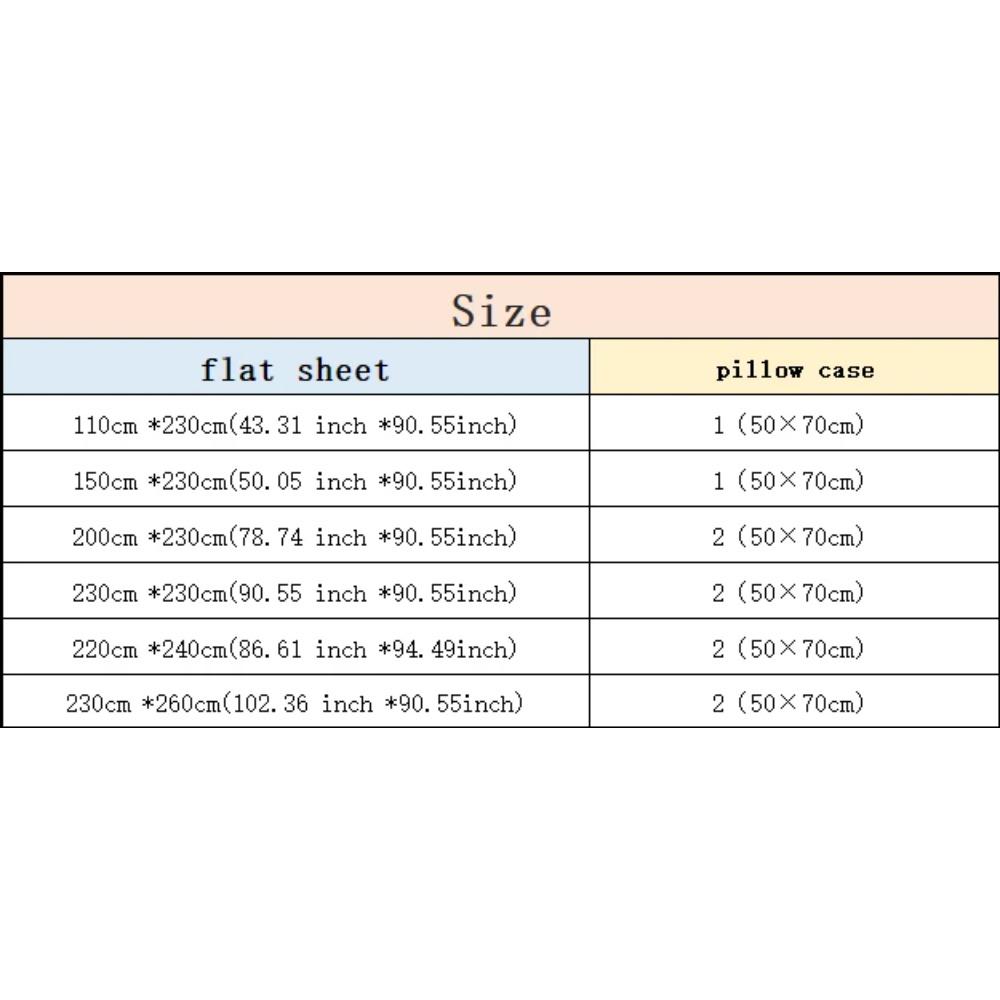 Colorful Young Style Bedding Sheet Fashion Print Polyester Queen King Bed Flat Sheet with Pillowcase Print Bedding Set Bed Sheet