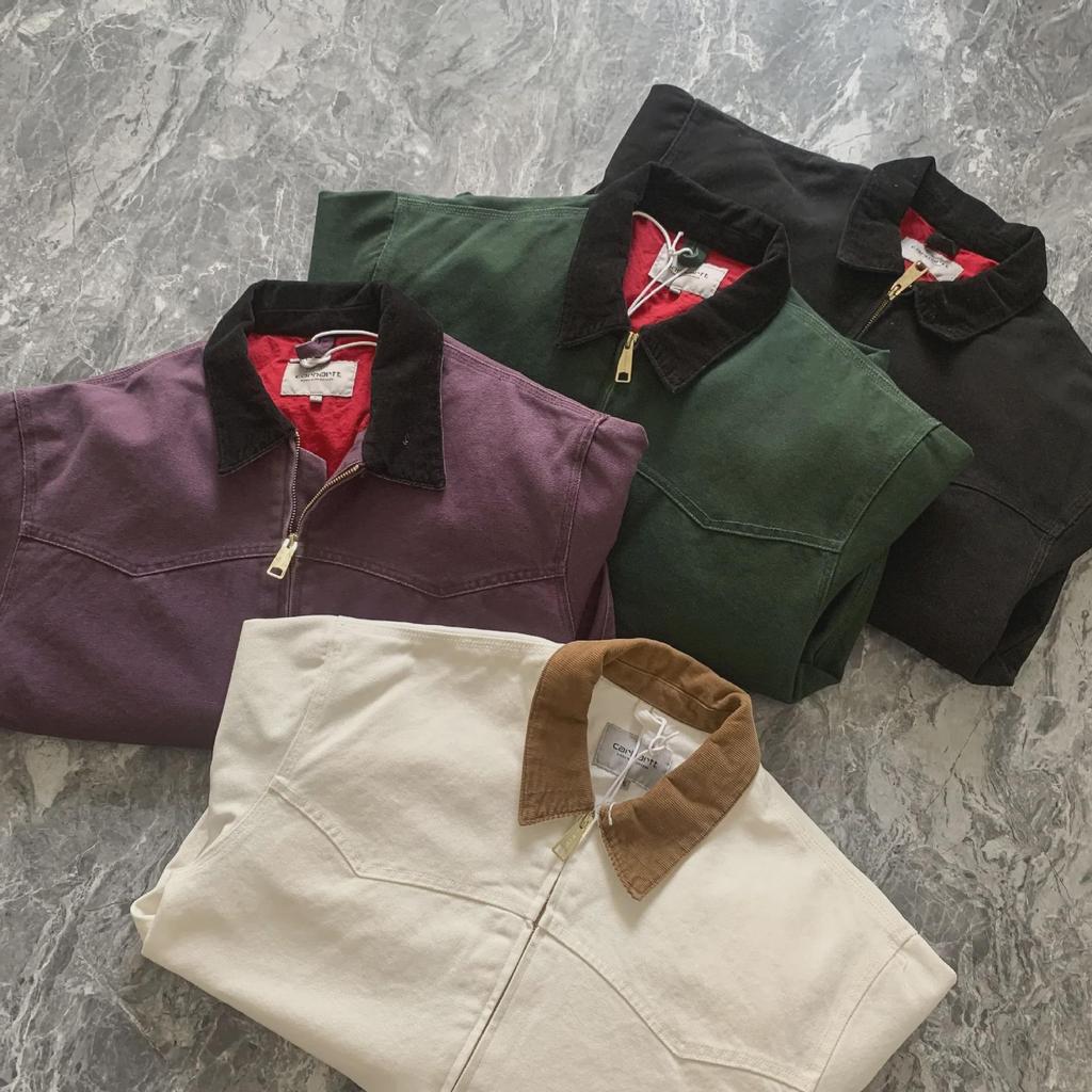 "Santa Fe Vintage Washed Canvas Jacket with Lapel and Zipper"