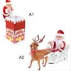 Riding Deer Xmas Musical Ornament Desktop Decor Electric Xmas Doll for Kids Party Home Living Room