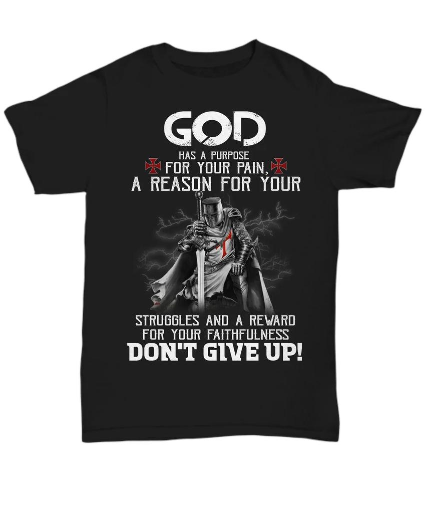 Christian Knight Templar TShirt Warrior Of God Tee Veteran Soldier Dont Give Up