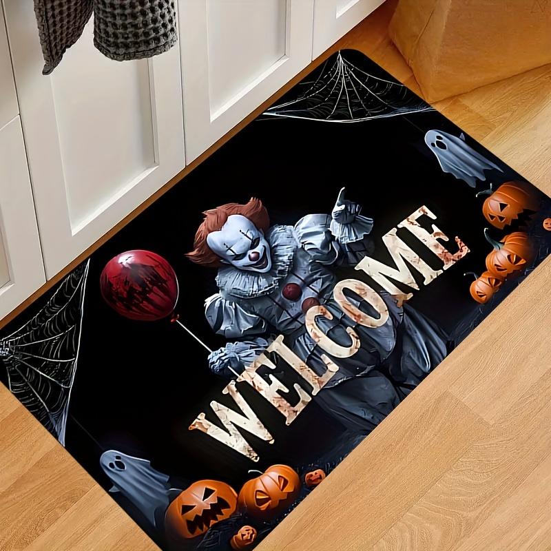 VIKAMA Halloween Clown Theme Carpet Non-Slip Creative Weird Party Entrance Living Room Dark Wind Holiday Atmosphere Decoration
