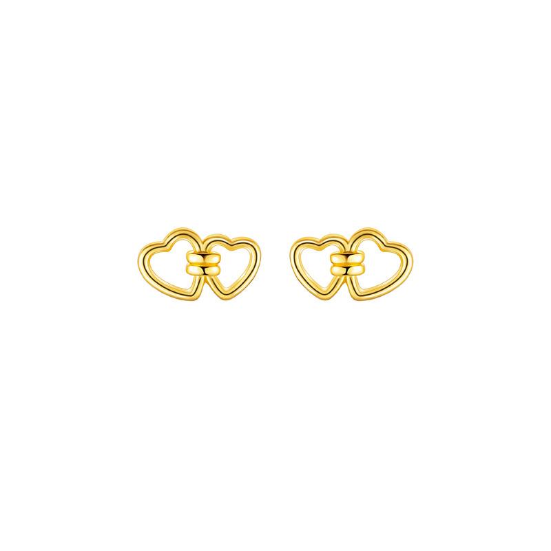 925 Sterling Silber Schmuck Einfache Herz zu Herz Steckerohrringe für Damen Hochzeitsfeier Schmuck für Mädchen Freundin Geschenk