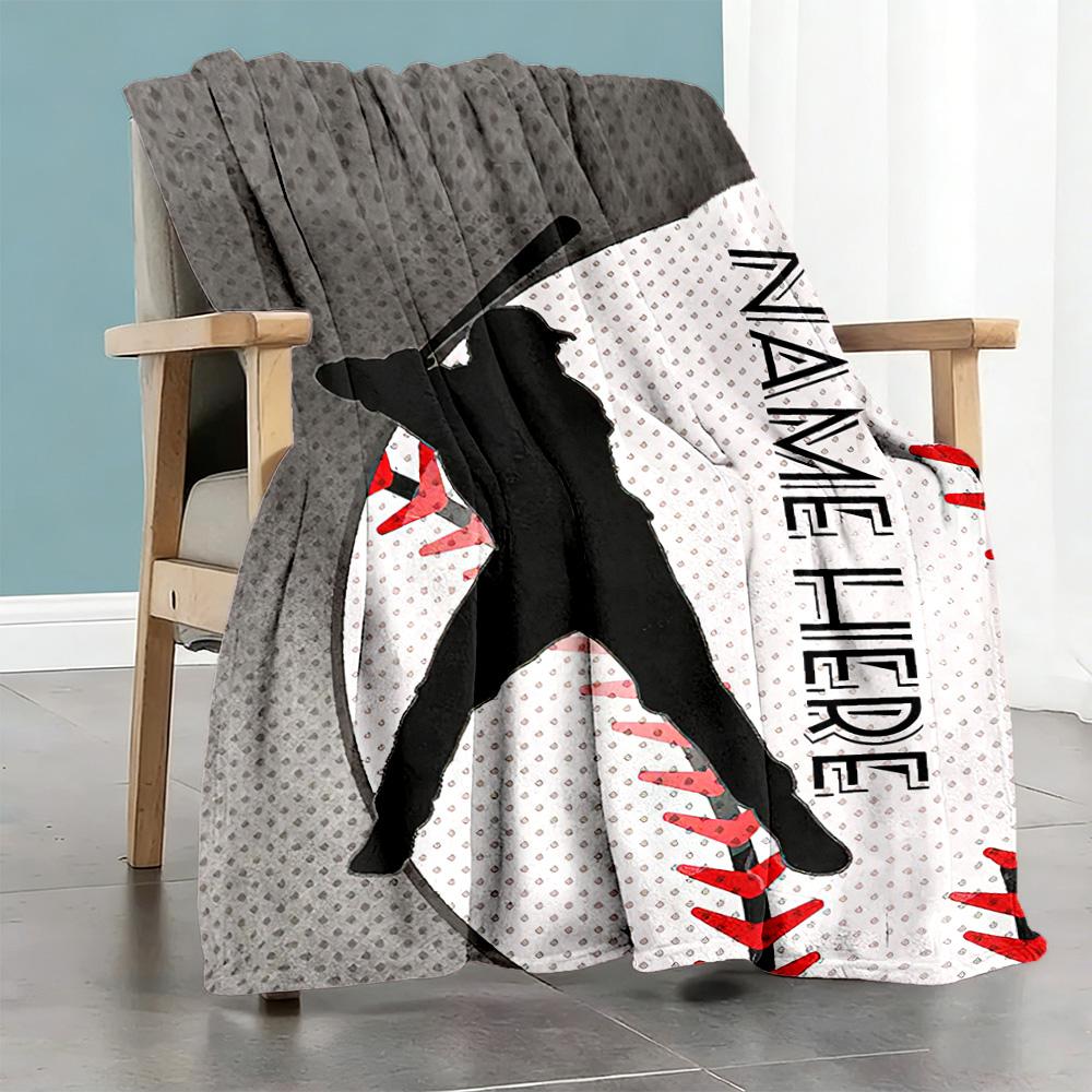 Baseball Player88 Customize Text Blanket Lightweight Personalized Blanket Durable Comfort for Office Living Room Livingroom Couch for All Occasions