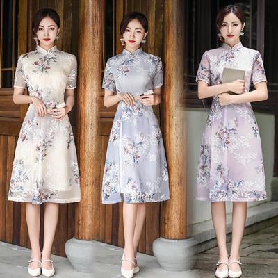 2023 Elegant Embroidered Cheongsam Dress for Women: New Style, Gentle & Youthful, Perfect for Mother's Wear