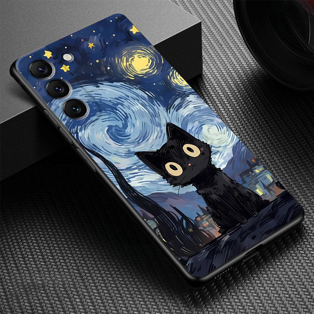 Starry Sky Cat Silicone Capa Bumper Cover Phone Case for Huawei P30 Lite P40 Lite P Smart Z P30 Pro P20 Lite P Smart 2019 P20