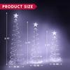 JOYFY 3 Pack Spiral Christmas Tree Light 218 LED Lighted Tree with Star Topper & Stakes for Christmas Decorations Xmas Eve Night