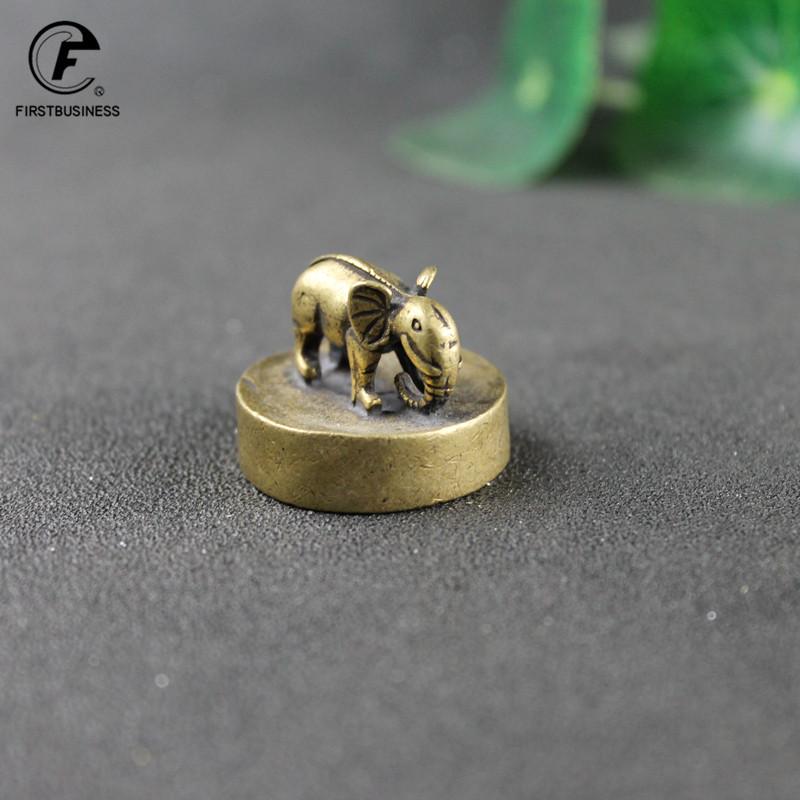 Solid Pure Brass Elephant Seal Statue Chinese FengShui Lucky Home Decorations Ornaments Lovable Animal Figurines Desk Decor