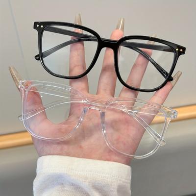 2 Pairs of Fashion Academy Flat Light Glasses Suitable for Men and Women's Daily Wear Work and Leisure Plain Decorative Glasses