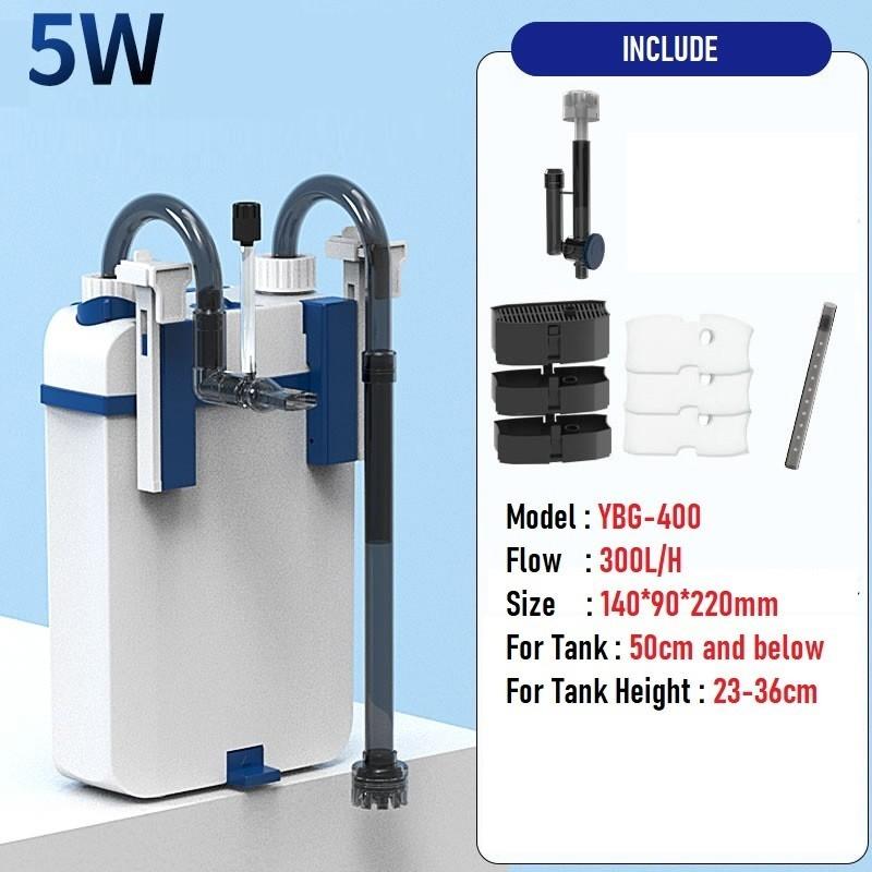 Filtro per Acquario Serbatoio Pesci Attrezzatura per la Pulizia Filtro Hang-On Raccoglitore di Schiuma Integrato Filtro Versatile