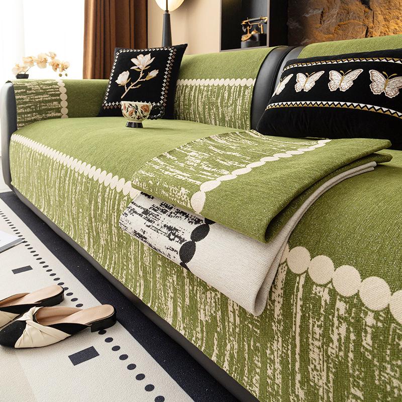 Premium Sense Medieval Sofa Cushion  New Four-Season Universal Light Luxury Seat Cushion Fixed Non-Slip Cover Cover Cloth