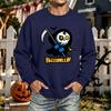 Men's Halloween Printed Long Sleeve T-Shirt Unisex Crewneck Casual Sports Top
