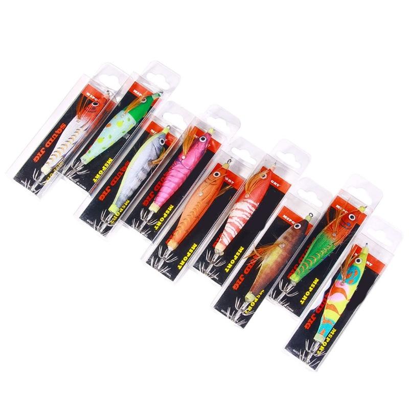 5Pcs Artificial Hard Baits Shrimp Lures Baits 9.6g Cuttlefish Hook Fishing Lures Glow Squid Jig Glow Jig Hook
