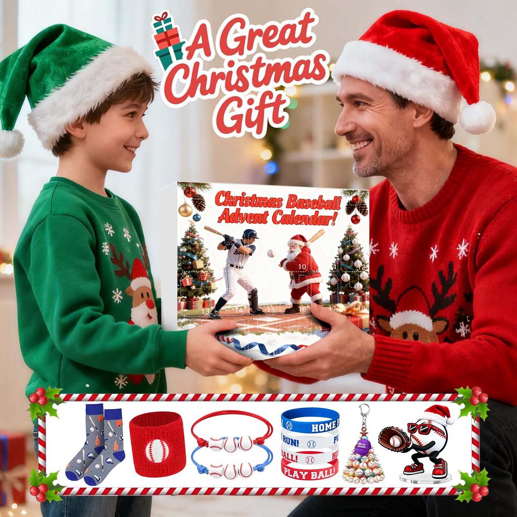 23d Christmas Advent Calendar, Baseball Toys For Kids And Teens, Surprise Gift Boxes For Boys, Girls, And Teens, Baseball Accessories And Decorations