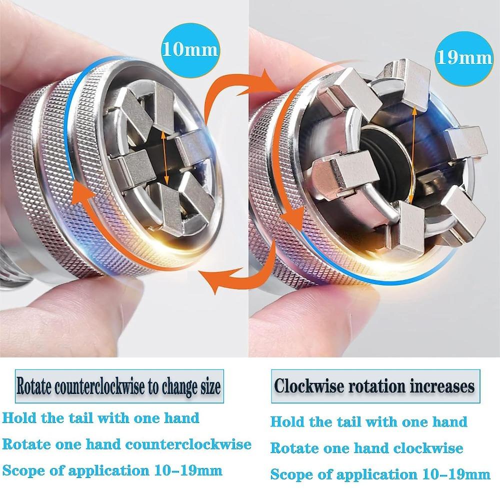 2PCS Multi-Function Hex Wrench Adapter Kit 3/8" Drive Socket Adapter  Universal Tool