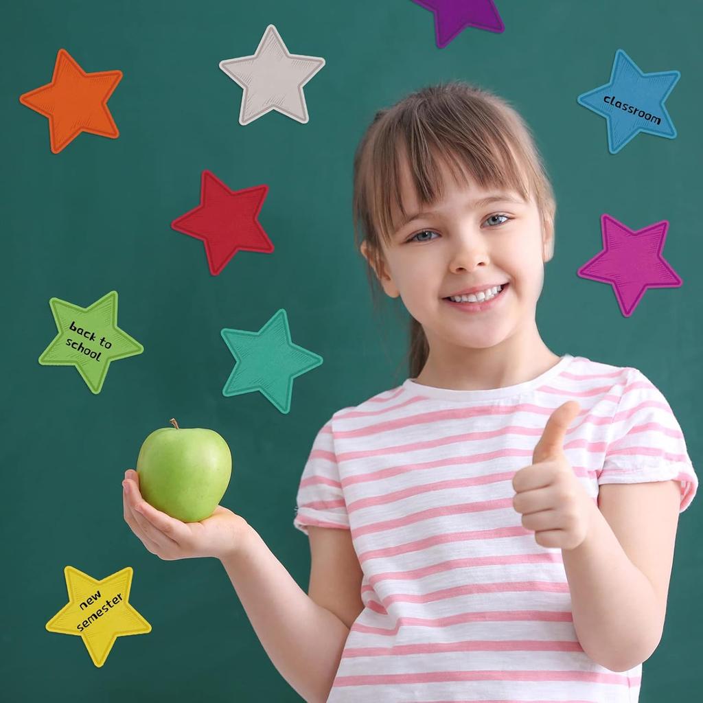 Seajan 108 Pcs Star Cutouts for Bulletin Board Chalkboard Paper Star Cutouts Decor Assorted Colors Star Accent for DIY Craft Projects Rustic Party