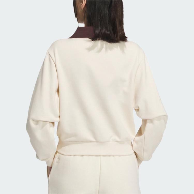 adidas Originals Color Block Comfortable Casual Pullover Long Sleeve Sweatshirt Women Sweatshirt White JC6852