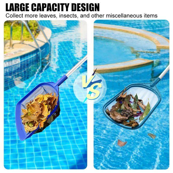 AIMOONSA Épuisette piscine maille extra fine 44×30 cm + perche aluminium 150 cm – kit nettoyage