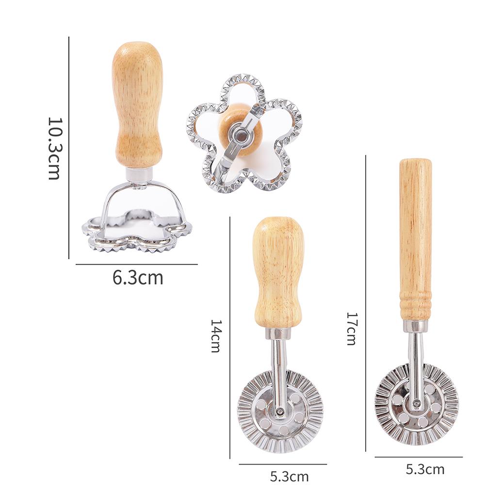 Pastry Wheel Cutter - Pasta Cutter Wheel - Ravioli Cutter Wheel Pie Crust Cutter with Wood Handle for Home and Kitchen