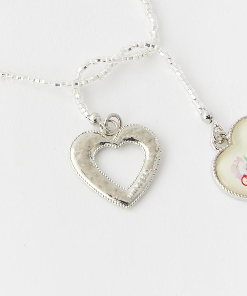 [Milkfed] Beads and Heart Charm Necklace 103252054008 WHITE ONE SIZE