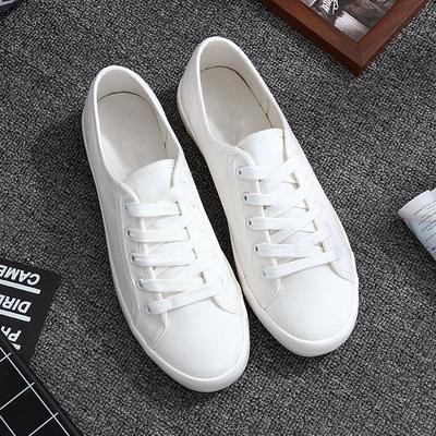 flat white canvas shoes