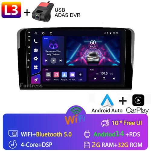 Android 14Car Radio Stereo Multimedia Player GPS For Mercedes Benz M-Class W164 GL-Class X164 ML GL RDS Carplay 2 Din Head Unit