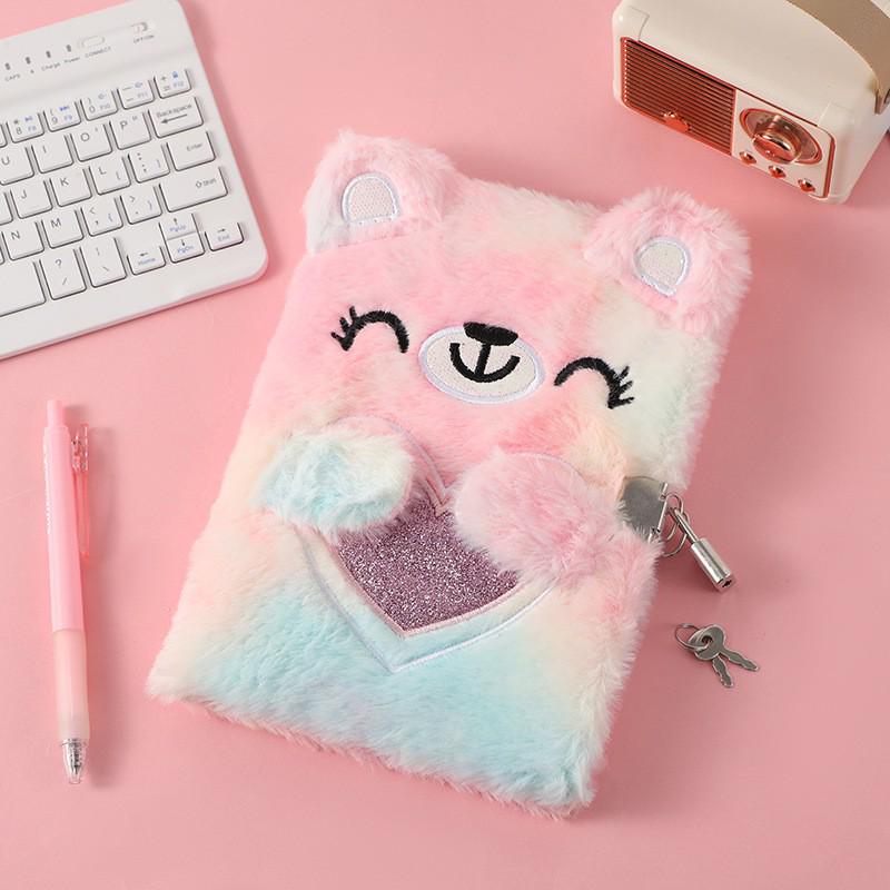 Cartoon Cute Pet Plush Notebook for Kids - Colorful Children's Diary & Student Notes