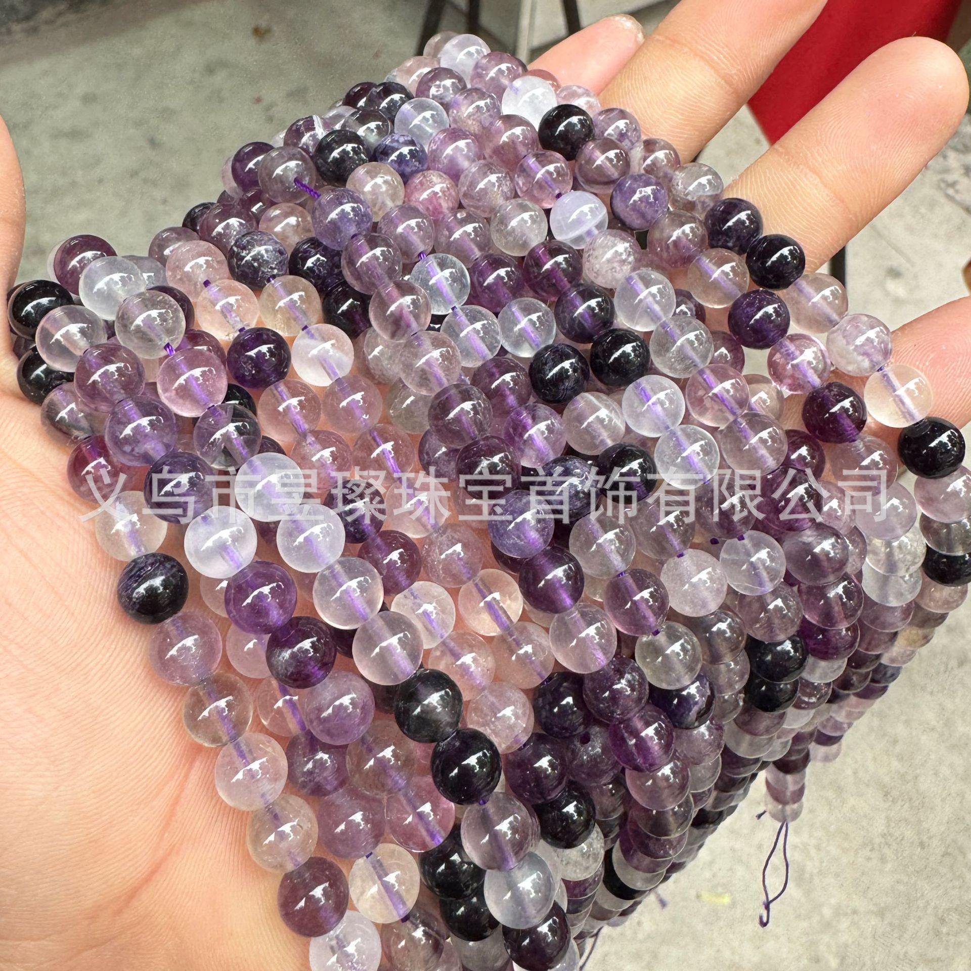 Natural Fluorite Round Beads - Ice Transparent Purple DIY Bracelet Jewelry Accessories 4mm (88 beads)